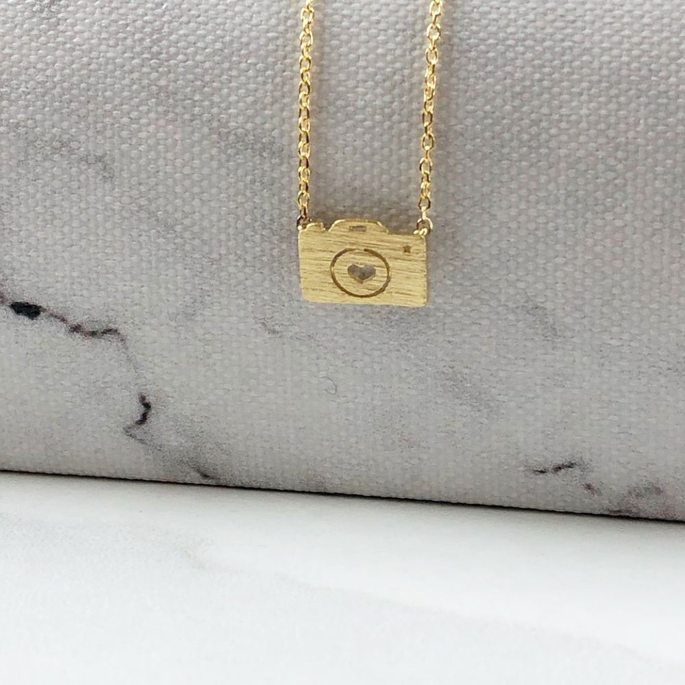 Dainty Camera Gold Necklace